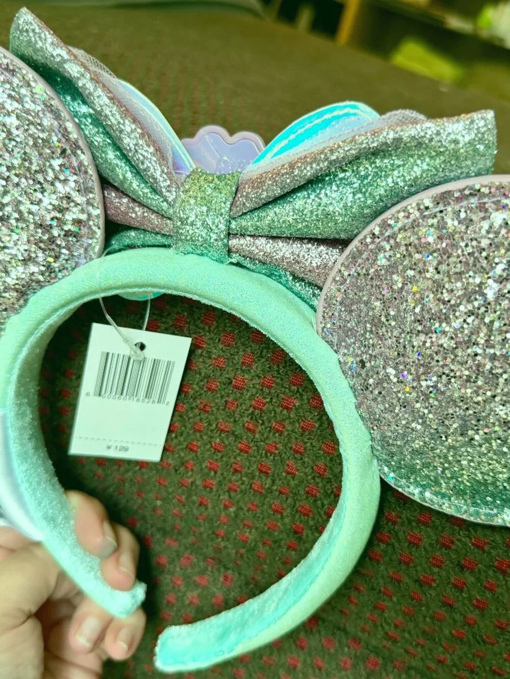 Shanghai Disney Little Mermaid Ariel Pearl Seashell Minnie Ears Headband NWT